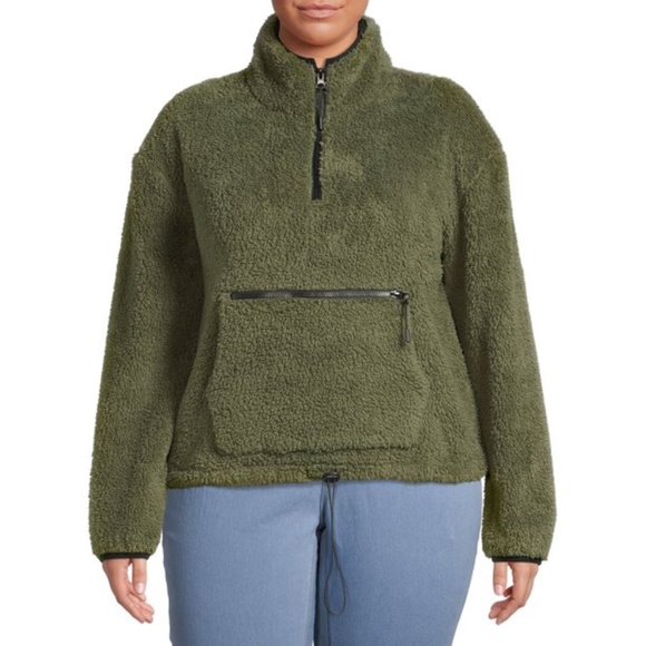 No Boundaries Juniors' Plus Size Plush Faux Sherpa Pullover - Picture 1 of 7